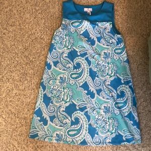 Jude Connally blue paisley dress